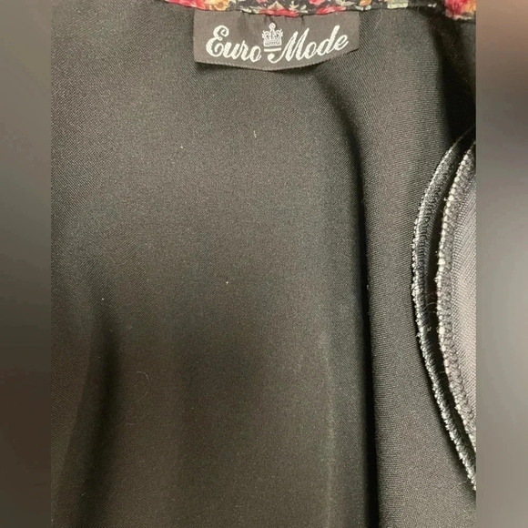 Vintage Euro Mode Floral Trim Button Blazer  Size 12 - Picture 11 of 11